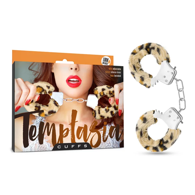 Temptasia Adjustable Faux Fur Cuffs Leopard