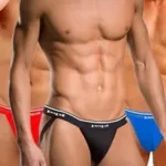 705910-999 3PK 1X1 Rib Jockstrap Color Black-Red-Turquoise Size L