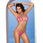 Elegant Moments - Lycra bikini top and matching g-string - Neon Pink - One Size - Image 3