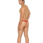 Alternative view of Elegant Moments - Men's striped mesh g-string pouch - Black - One Size