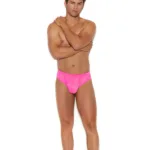 Elegant Moments - Men's printed mesh brief - Neon Pink - L/XL