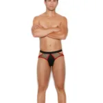 Elegant Moments - Men's fishnet and lycra jock strap - Black - L/XL