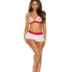 Elegant Moments - Naughty Nurse- Bra top, skirt - White - One Size