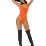 Elegant Moments - Crochet lace teddy - Neon Orange - One Size