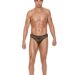 Elegant Moments - Men's fishnet thong back brief - Black - L/XL