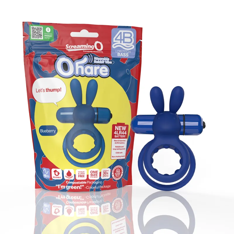 Screaming O 4B Ohare Vibrating Rabbit Double Cockring Blueberry - Image 5