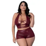 Lust Fetish Thalia Burgundy Queen Size