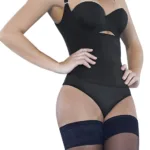 4012 Latex Body Thong Color Black Size L