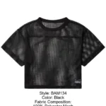 BAM134 Short Sleeve Practice Jersey Color Black Size S/M - Image 11