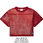 BAM134 Short Sleeve Practice Jersey Color Bright Red Size L/XL - Image 7