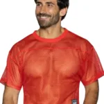 BAM134 Short Sleeve Practice Jersey Color Bright Red Size L/XL - Image 4