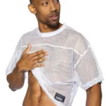 BAM134 Short Sleeve Practice Jersey Color White Size L/XL - Image 4