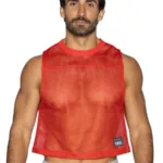 BAM135 Sleeveless Practice Jersey Color Red Size S/M - Image 4