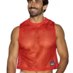 BAM135 Sleeveless Practice Jersey Color Red Size S/M - Image 5