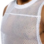 BAM135 Sleeveless Practice Jersey Color White Size S/M - Image 4