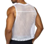 BAM135 Sleeveless Practice Jersey Color White Size S/M - Image 5