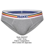 BAS327 Stretch Cotton Brief Color Gray Size XL - Image 8