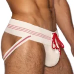 Alternative view of BAS343 Vintage Lace-up Jockstrap Color Vintage Cream Size L