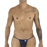 9586 G-String Color Dark Blue Mesh Size L