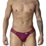 99312 Lace Jockstrap Color Burgundy Size L