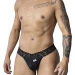 99370 Lace Thongs Color Black Size M