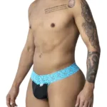 99370 Lace Thongs Color Blue Size L - Image 4