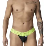 99370 Lace Thongs Color Hot Green Size L - Image 2
