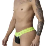 99370 Lace Thongs Color Hot Green Size L - Image 4
