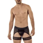 99403 Stripes Gaterbelt Thongs Color Black Size L - Image 4