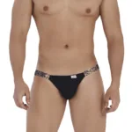 99536X Bikini Jockstrap Color Black-Animal Print Size 1-2XL