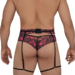 Alternative view of 99576X Lace Garter Thongs Color Black Print Size 1-2XL