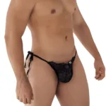 99579 Lace Heart Bikini Color Black Size S/M - Image 3