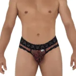 99596 Mesh-Lace Thongs Color Leopard Print Size L/XL