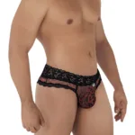 99596 Mesh-Lace Thongs Color Leopard Print Size L/XL - Image 3