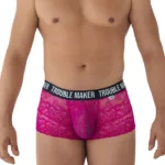 99616X Trouble Maker Lace Trunks Color Pink Size 1-2XL