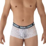 99616X Trouble Maker Lace Trunks Color White Size 1-2XL