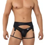 99655 Garter Thongs Color Black Size L/XL
