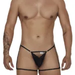 99678 Garter Thongs Color Black Size L/XL