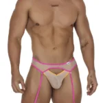 99687 Garter Jock Two Piece Set Color Beige-Neon Size L/XL
