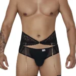 99703X Garter Briefs Two Piece Set Color Black Size 1-2XL