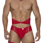 99703X Garter Briefs Two Piece Set Color Red Size 1-2XL