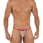99709 Micro Lace Jockstrap Color Beige-Red Size L/XL