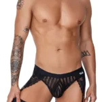 99766 Garter Thongs Color Black Size XL