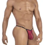 99776 Mesh Thongs Color Burgundy Size S/M - Image 3