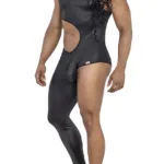 99786 One Shoulder One Leg Bodysuit Color Black Size L/XL - Image 6