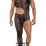 99787 One Shoulder One Leg Bodysuit Color Black Size S/M - Image 7