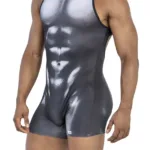 99796 Muscle Bodysuit Color Black-White Size L/XL - Image 3