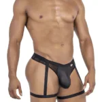 99798 Garter Mesh Thongs Color Black Size XL - Image 3