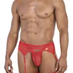 99806 Mesh Garter Outfit Color Red Size S/M