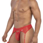 99806 Mesh Garter Outfit Color Red Size S/M - Image 3